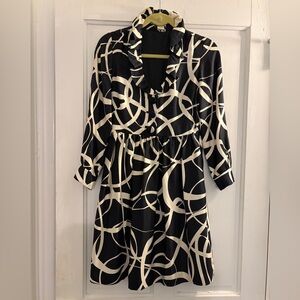 J. Crew Black and White Patterned Dress